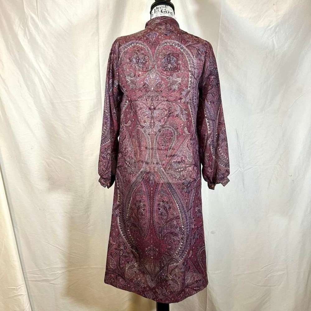 Vintage Queens Way to Fashion Midi Dress Women's 6 Plus Sheer Paisley Retro - Picture 6 of 8